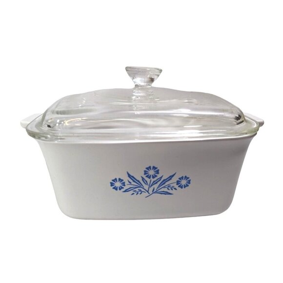 Retro Corning Ware Blue Cornflower Casserole Dish 1.5 Quart P-4-B Pyrex P-4-C - Picture 1 of 7
